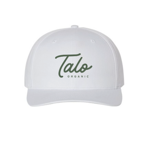Talo Hat - White with Green Logo